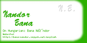 nandor bana business card